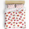 Summer Fruit Strawberry Leaf Repeat 3pcs Bedding Set For Bedroom Double Bed Home Textile Duvet Cover Quilt Cover Pillowcase