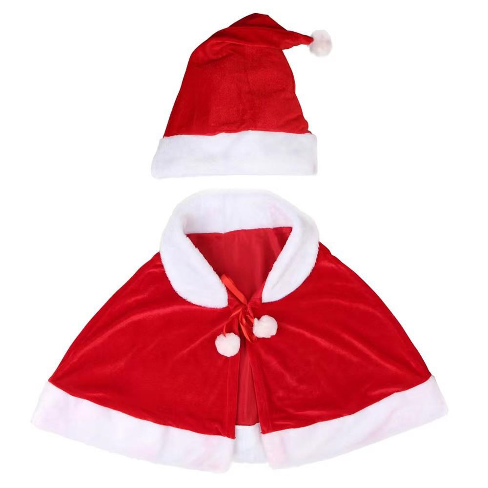Gold Velvet Christmas Cloak for Adults and Kids - Perfect for Holiday Decorations