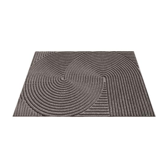 Door Mat Removes Dirt Recycled Anti-Slip Base Cuttable Geometric Pattern Indoor/Outdoor Use Entrance Rug for Kitchen Garage