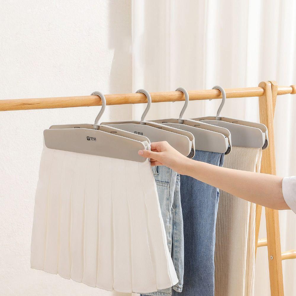 2pcs Crease-resistance Long Skirt Hanger Rotatable Jk Skirt Hanger Clothes Hanger  Drying Room