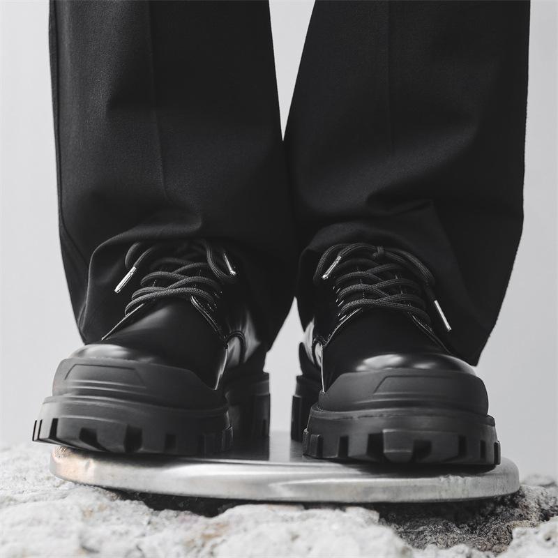 2024 новые мужские туфли трендовые кожаные туфли с большой головкой низкие туфли Martin универсальные повседневные кожаные туфли на платформе 59015-K