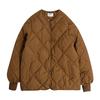 Autumn and winter new down cotton-padded clothes women's short Hong Kong style rhombus grid light and thin cotton-padded clothes loose cotton-padde