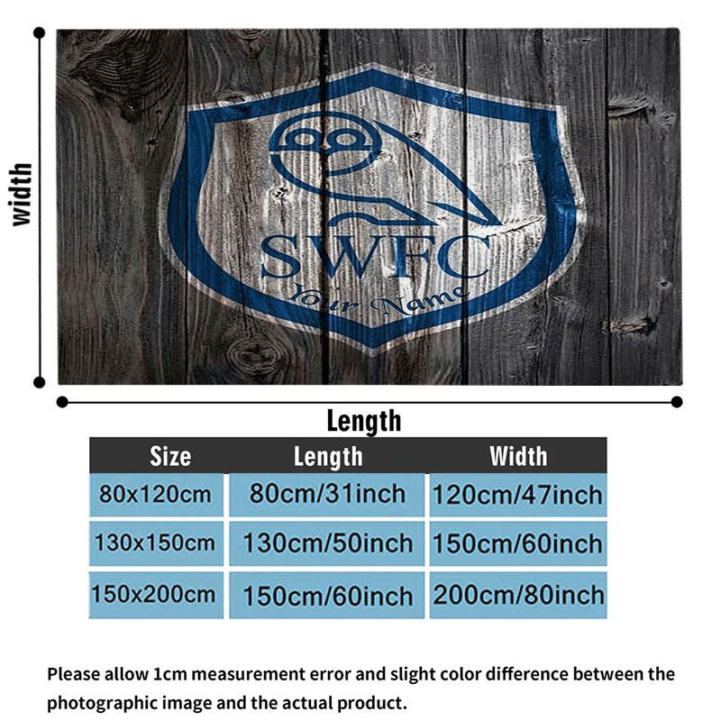 1PC Sheffield Wednesday Football Club Custom Name Patterned Flannel Blanket Suitable For All Seasons for Home Decor Warmth and Comfort Gifts Holiday P