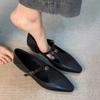 Новые винтажные женские кожаные туфли-лодочки Мэри Джейн - Остроносые, с золотой цветочной пряжкой на Т-образном ремешке, на низком каблуке, офисная и повседневная обувь