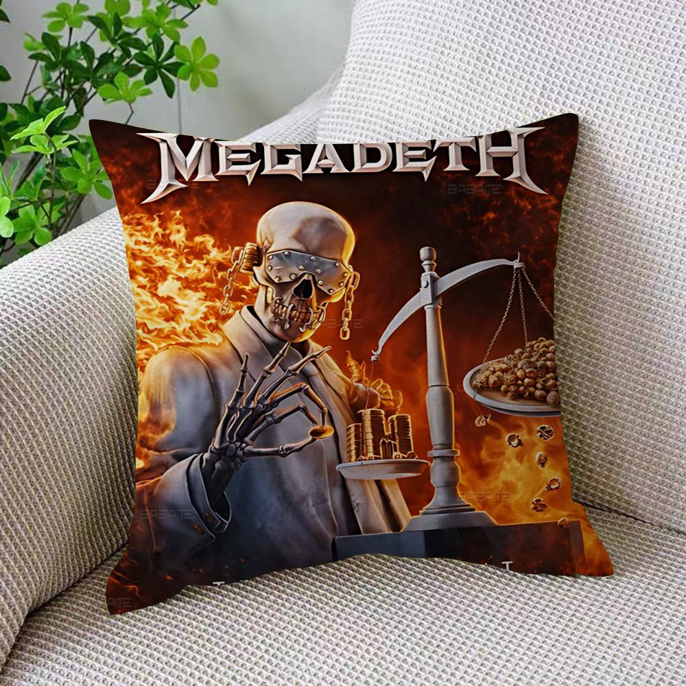 Подушка с принтом рок-метал группы M-Megadeth Чехол для подушки Полиэстер Подушки для дивана Декоративные подушки для дивана Декор для дома Наволочка