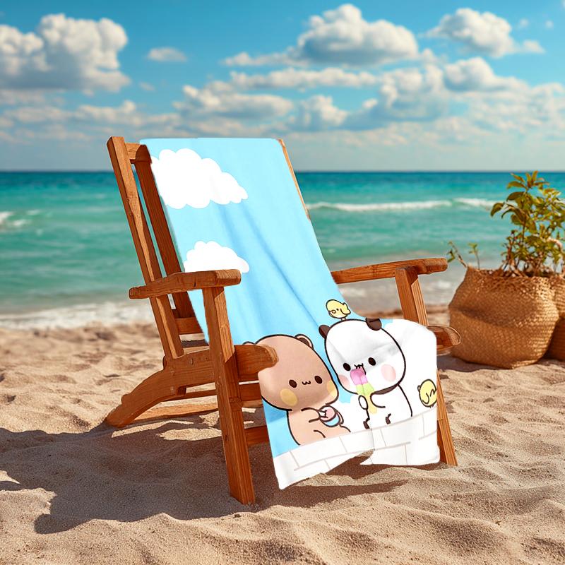 1pc Yier BuBu Bear1 Beach Towel, Comfortable and Thick, and Swimming/Bath/Picnic/Camping Towel, Suitable for Seaside Beaches