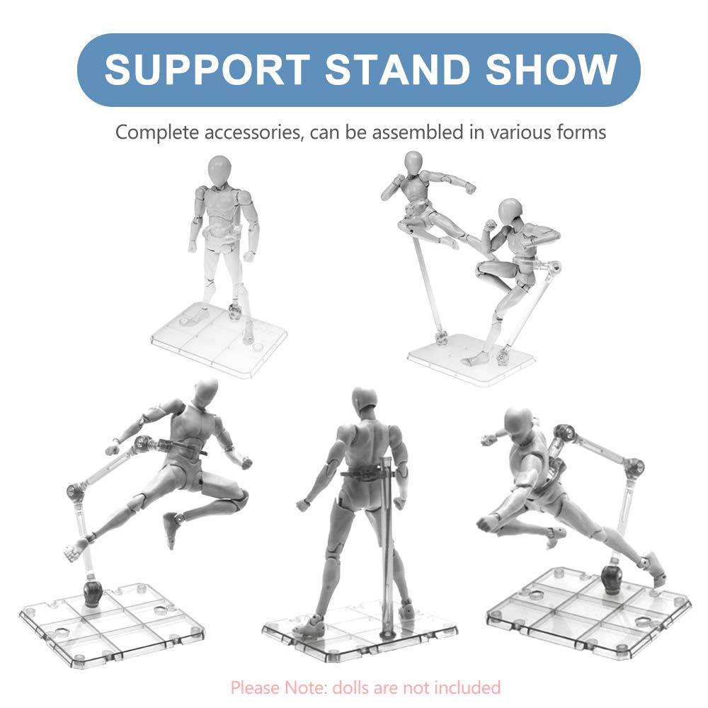 Action Figure Stand for HG 144,Display Holder Base,Doll Model Support Stand Compatible with 6" HG RG SD SHF Gundam 1/44 Toy