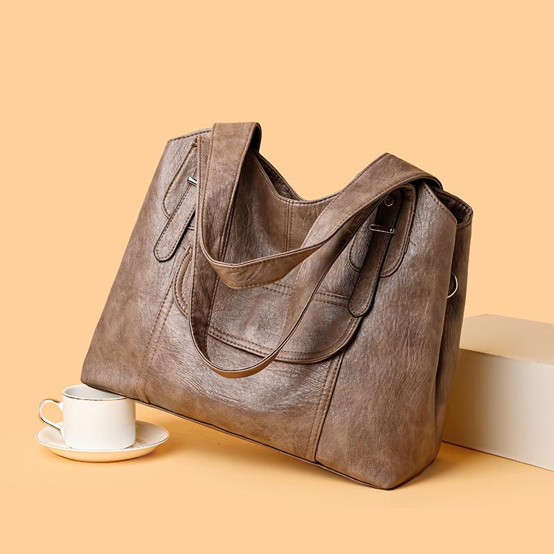 Женская сумка-тоут из мягкой кожи, сумка через плечо