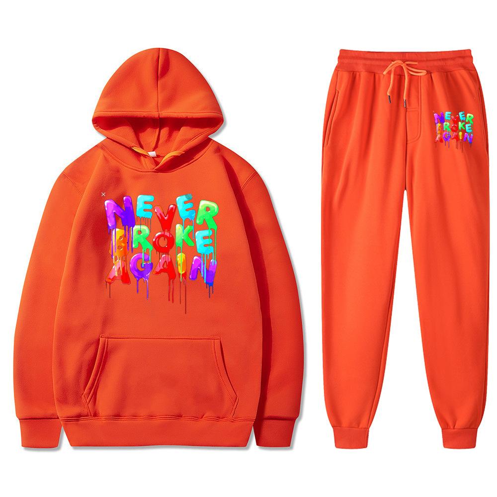 Толстовка с капюшоном Youngboy Never Broke Again, комплект из 2 предметов, спортивный костюм, модный хип-хоп костюм, спортивные штаны для мужчин и женщин, толстовки с капюшоном, спортивные штаны