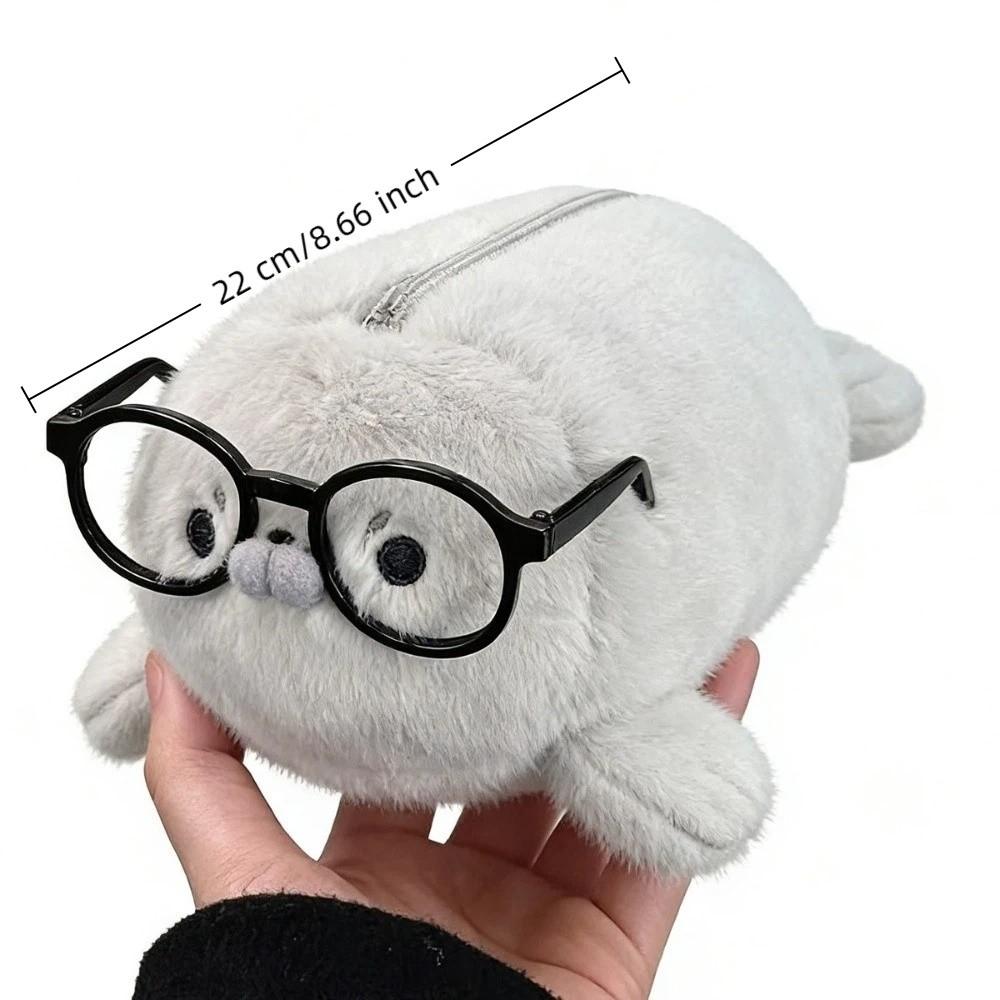 Animal Seal Doll Pen Pouch Large Capacity Stationery Storage Bag Little Seal Pencil Case  Daily Use
