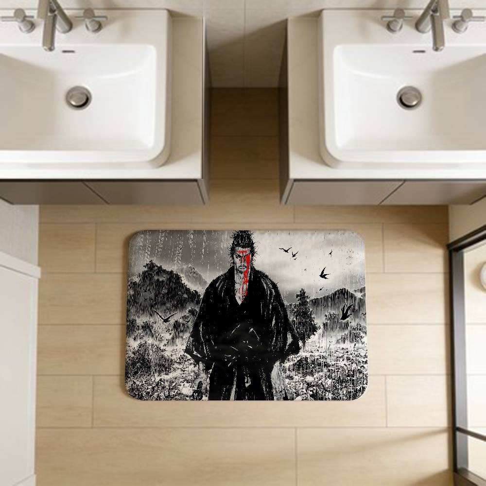 Classical Anime Vagabond Floor Mat Non-Slip Laundry Room Mat Laundry Decor Balcony Child Living Room Bedside Mats