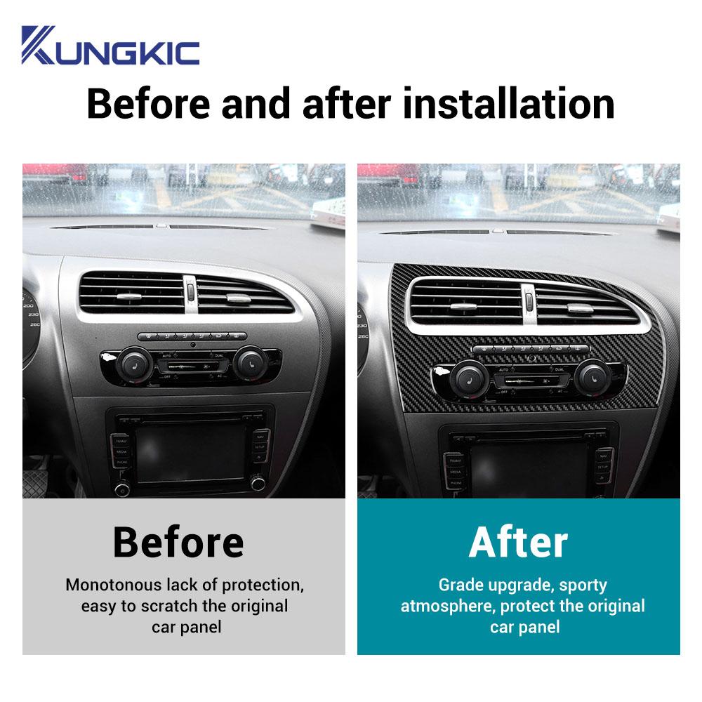 Настоящая мягкая наклейка из углеродного волокна для Seat Leon 2005 2006 2007 2008 2009 2010 2011 2012 LHD RHD Автомобильные аксессуары для панели приборов и панели кондиционера
