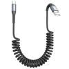 Кабель SUNGUY USB C Длина от 0,5 м до 1,5 м, быстрая зарядка до 3 А, телескопический, тип C, тип катушки для передачи данных USB2.0, материал PU, высокая прочность, USB-A