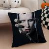 Shock Rock American Singer MMarilyn Manson Cushion Cover Throw Pillow Cover Hidden Button Durable Polyester Chair Cushion