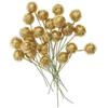 Decorative Berries - RICO DESIGN - 24 Glittery Golden Berries - 8 Cm - Party Decoration - Interior