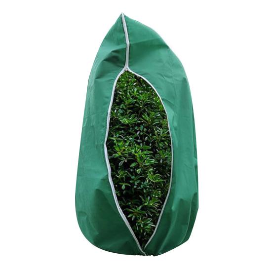 Зимний чехол для растений Дышащий мешочек для защиты от заморозков Многоразовое одеяло от заморозков с молнией и шнурком для уличных горшечных растений, кустарников