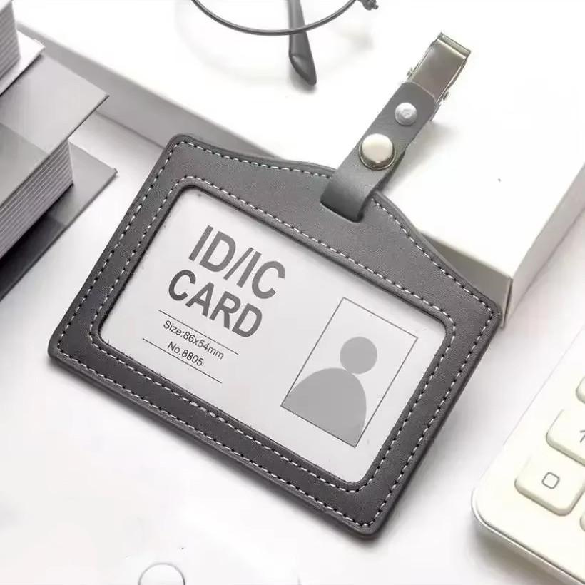 Горизонтальный вертикальный чехол для удостоверения личности из натуральной кожи для удостоверения личности медсестры, держатель для кредитной карты, держатель для бейджа, чехол для карты