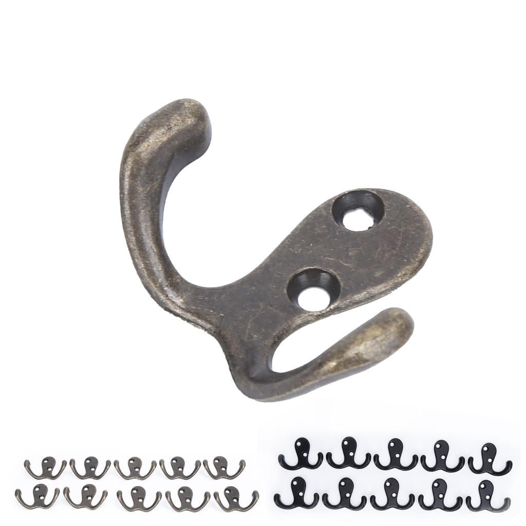 10 шт. крючков для одежды, маленькие, с двойным зубцом, устойчивые к ржавчине, прочные, удобные, настенные, для Coa