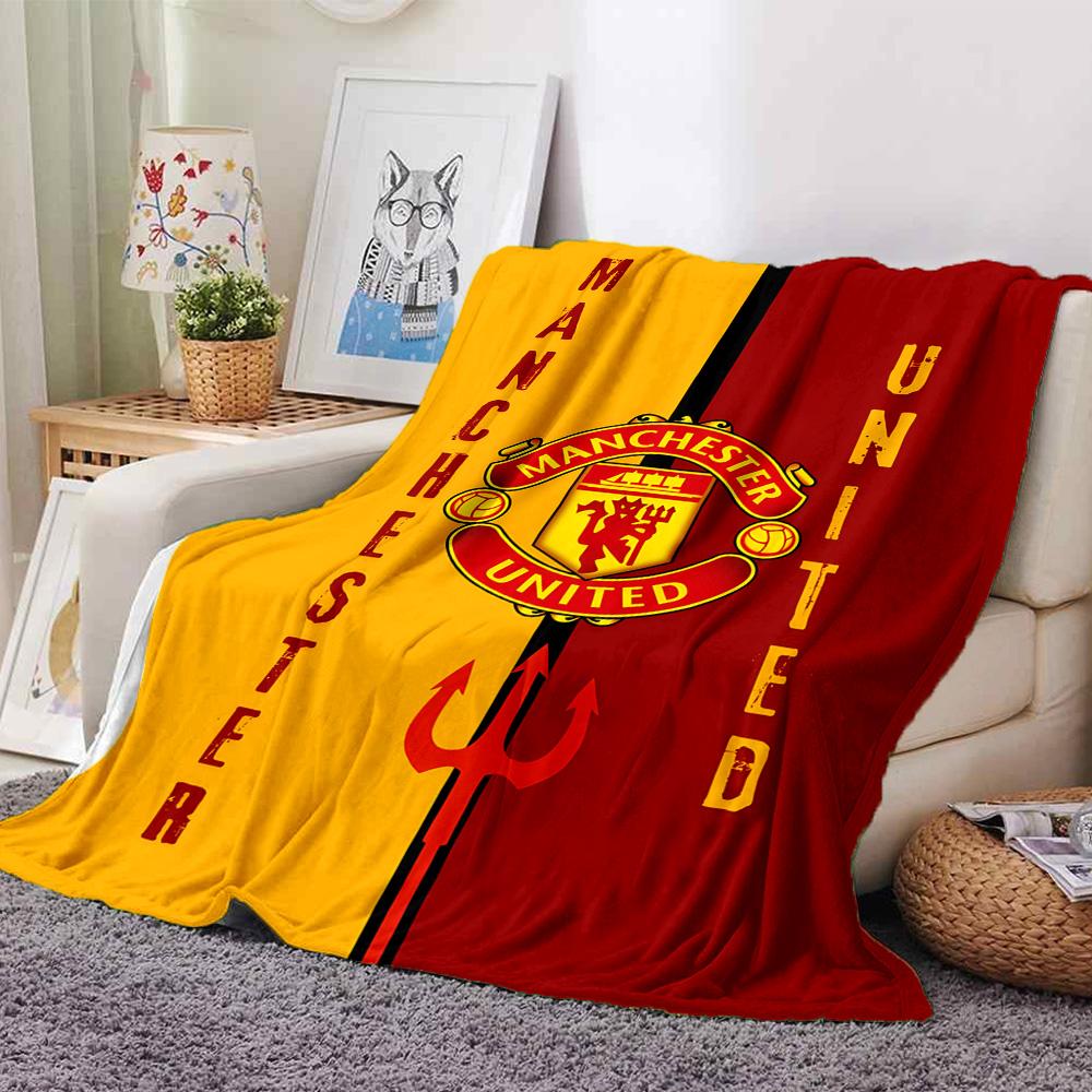 1pc M-Manchester5 Blanket, Gift, for Men and Women, Soft Blanket, Good for Sofa Bed Couch Travel, Lightweight Flannel Blanket