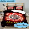 3PCS Custom Name Corinthians Crest Purple  Bedding Set, Including 1pc Duvet Cover And 2pcs Pillowcases, Suitable for dorms and bedrooms Gift