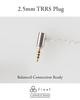 final C106 Silver Cord High Transmission MMCX TRRS Cable, High-Purity OFC, Speed, (2.5mm 4-pole Balanced)