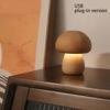 Solid Creative Ins Wood Mushroom Nightlight Bedside Decoration Beech Led Lamp