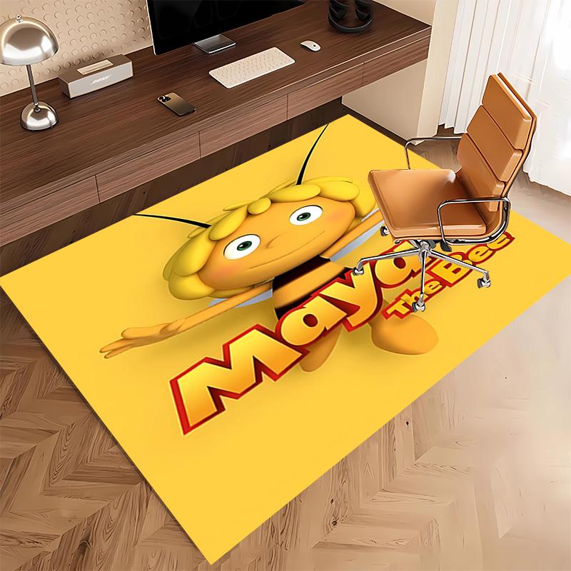1pc Maya the Bee Print Area Rug - Soft, Washable Non-Slip Indoor Mat, Living Room, Home Office Decorative Rug,Office Decorative