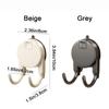 2Pcs Waterproof Suction Cup Hooks Plastic Kitchen Storage Hooks Paper Towel Double Hooks  Bathroom