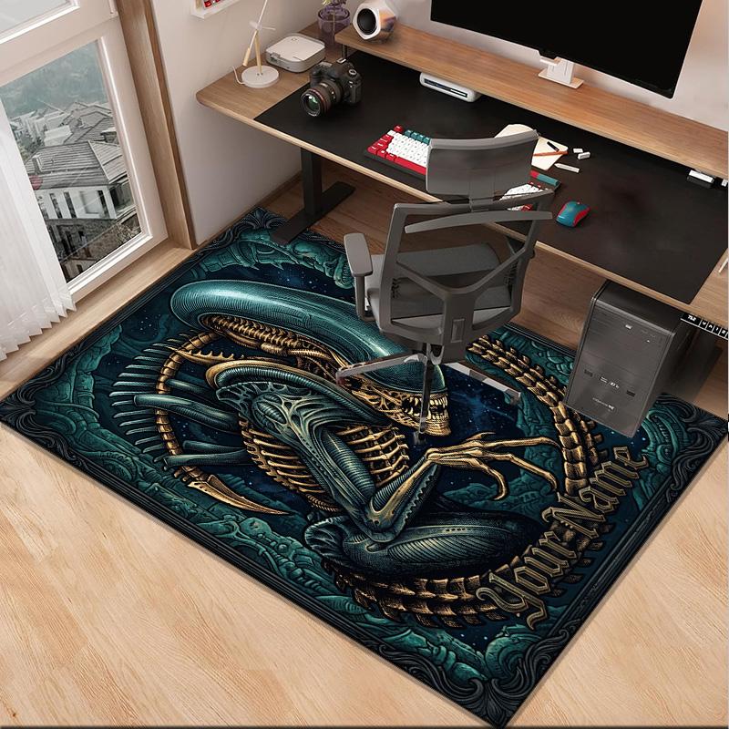 Custom NameAlien Artwork Carpet, Indoor Rug, Chair Rug, Living Rooms, Doormat Made From Polyester Home Decor Birthday Christmas Gifts