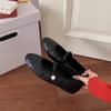 Fashion Sring Autumn New Luxury Femme Black Concise Design Pearl Buckle Strap Women Shoes Fashion Round Toe Shallow Flats Fotwear