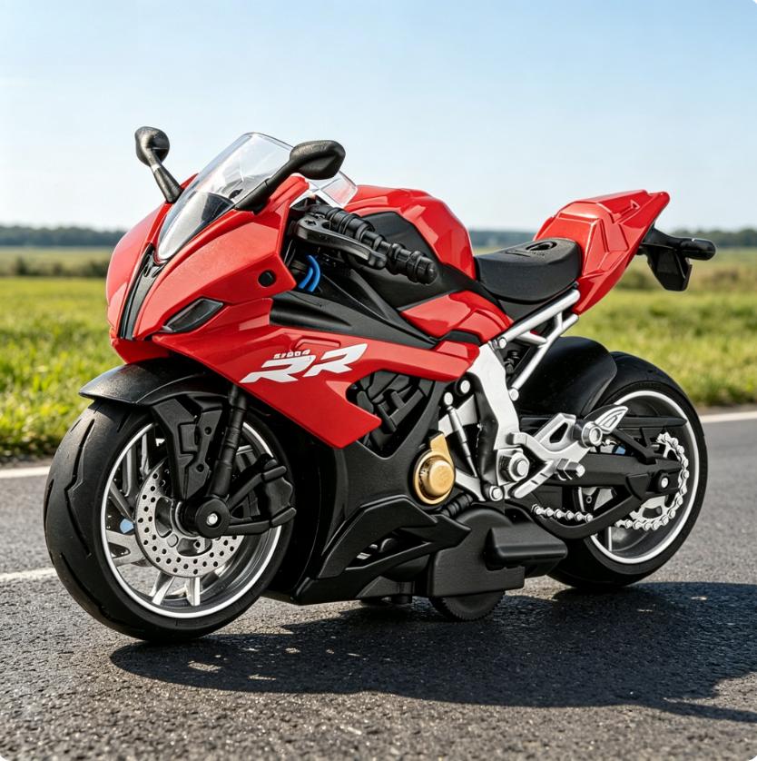 Huayi 1:14 Simulation S1000RR Alloy Motorcycle Model Pull Back Sound and Light Collection Ornament Collection