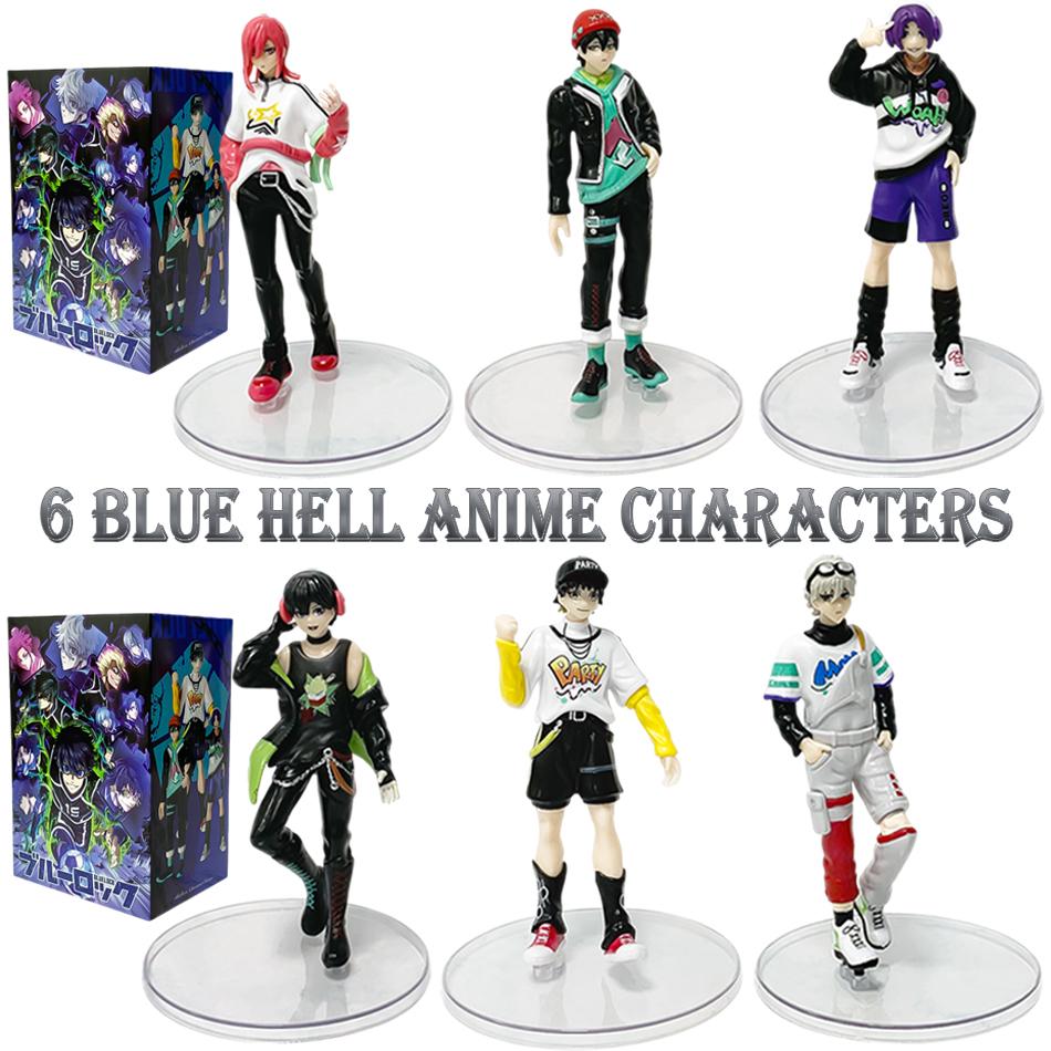 6pcs BLUE LOCK Anime Figures Doll Isagi Yoichi Nagi Seishiro Bachira Meguru Mikage Reo Figure Model decoration Toys for kid Gift