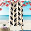 Black Cat Pattern with Fall Leaves Beach towel quick-drying for travel outdoor sports jogging beach and swimming