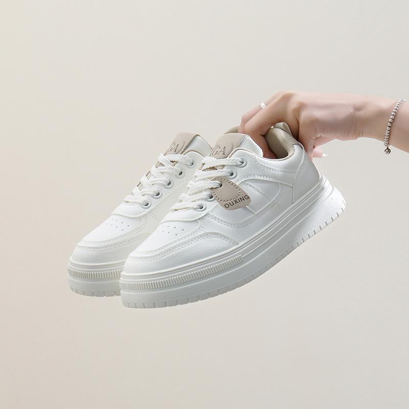 2025 Spring Little White Shoes New Korean Version Ins Female Students Height Increase Platform Sports Board Shoes Casual Shoes Female G7607