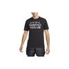 Dri-FIT Running Division Letter Print Ribbed Crew Neck Sports Short Sleeve T-Shirt Men Tops Black FN0830-010