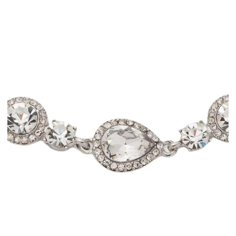 Givenchy Round and Pear Shape Halo Design Glass Crystal Bracelet Women's Silver 57089885 07B00378-Silver
