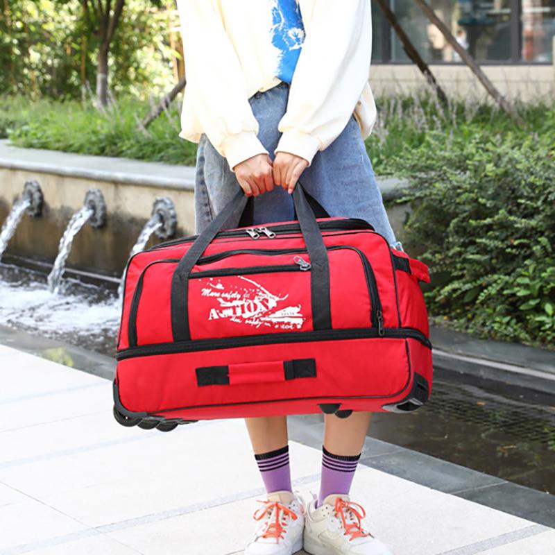 Оксфордский холст дорожная сумка на колесах Компактный водонепроницаемый складной багаж большой вместимости унисекс