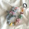Short Bracelet Rabbit Phone Strap Bag Charm Beaded Phone Chain Mobile Phone Lanyard  Bag Keychains