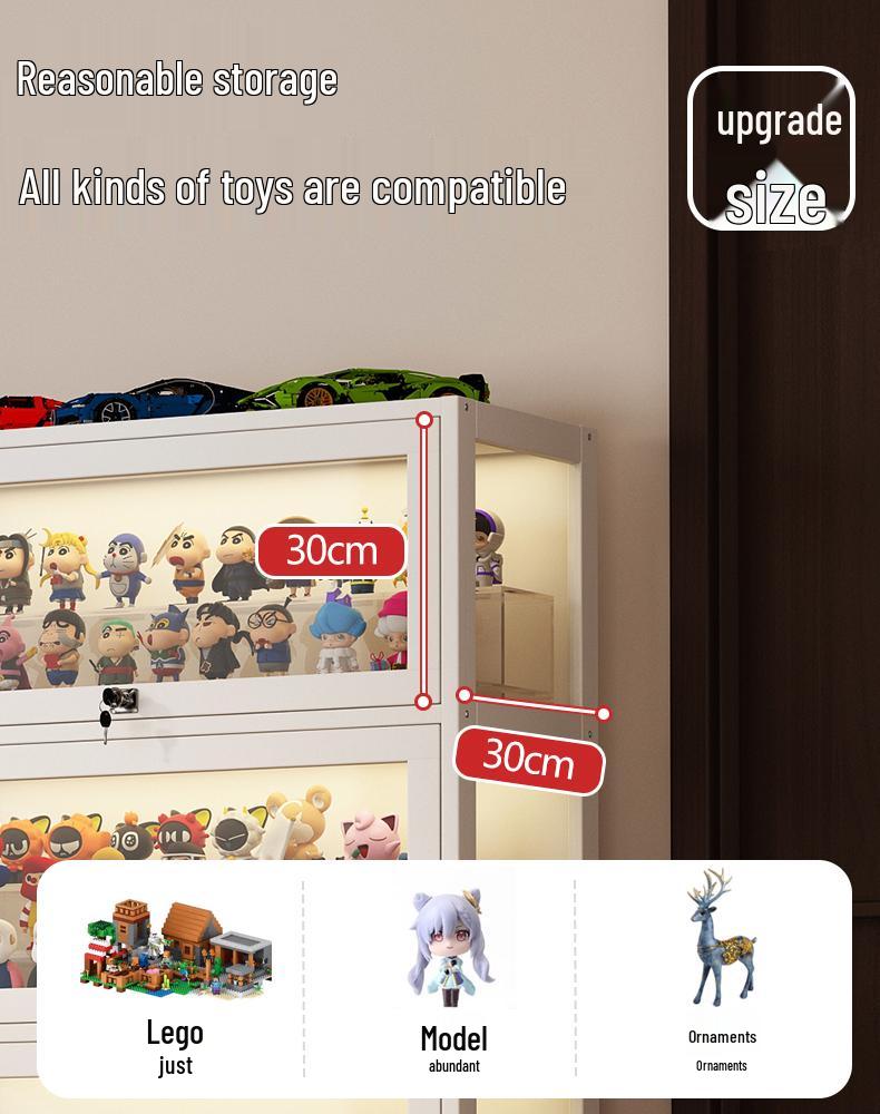 Акриловая стеклянная витрина с замком для игрушек и призов