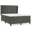 Lit avec sommier et matelas - Maison Exclusive - 140x200cm - Velours gris foncé - Tête de lit réglable