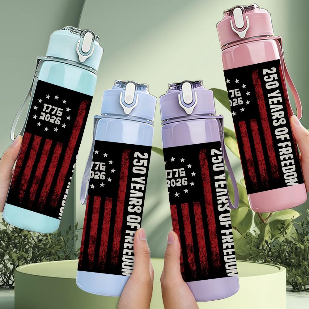 1PC 20 Years Of Freedom Book 750ml Color Plastic Sports Water Bottle Leakproof Flip Straw Lid Suitable for Sports Office Home Use