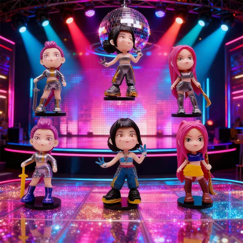 6 шт./комплект Новая серия фигурок K-pop Охотники на демонов Аниме Ручная работа Модель Модная Декорация для спальни Подарок для мальчика девочки Подарочная коробка Подарки