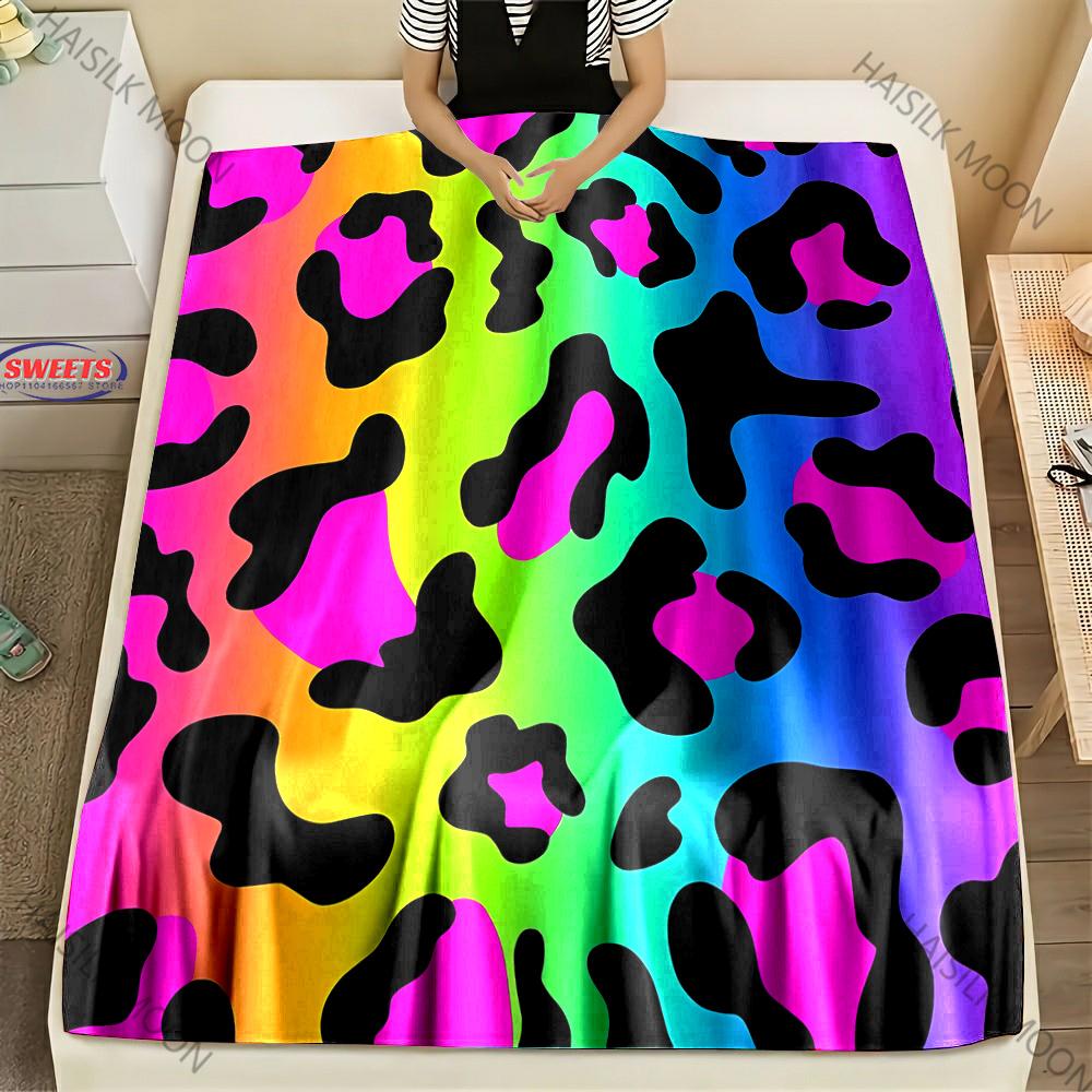 New Arrived! Colorful Leopard Themed Blankets for Friends Son Daughter Wife Birthday Holidays Christmas Fashion Gift Fast Arrive