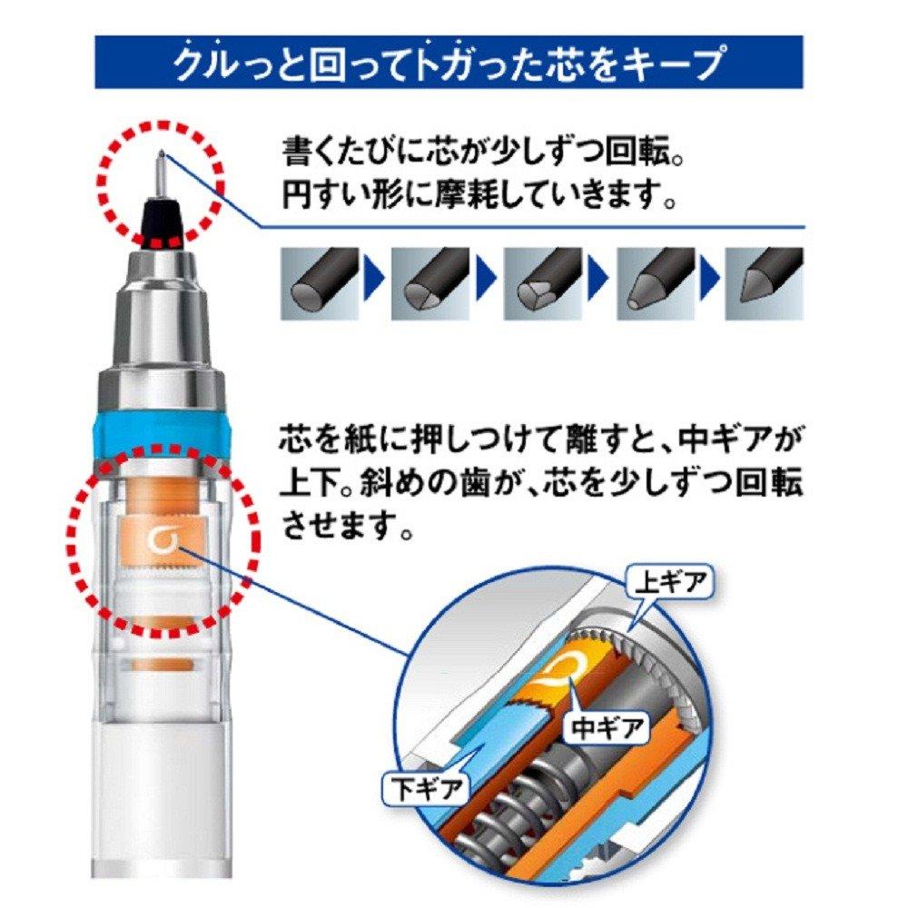 Механический карандаш Mitsubishi Pencil Kuru Toga 0,5 мм Автоматическое вращение грифеля Нежно-розовый M54501P.68
