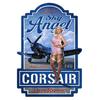 [A3229] - Retro Metal Sign 'Sky Angel Corsair' Vintage Blue - 60x45 M