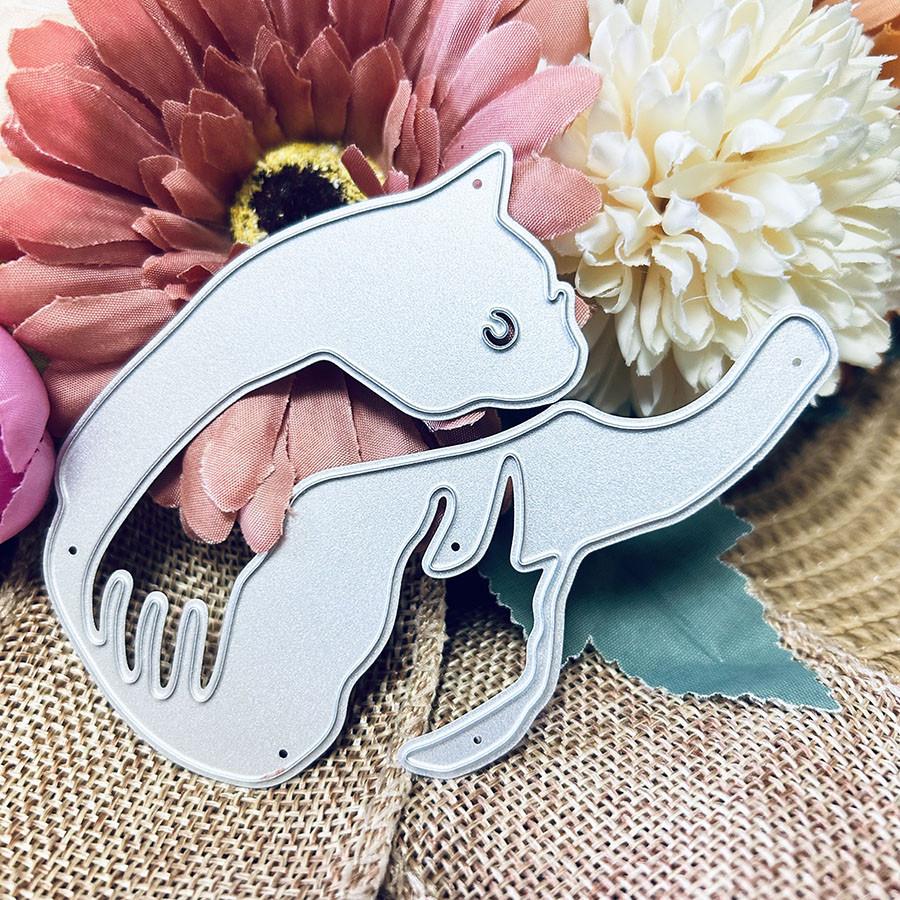 Мультяшный кот Металлические режущие штампы Трафарет для DIY Скрапбукинга Фотоальбома Тиснения Бумажных Открыток Поделок Высечки