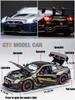 APU1  1/32 Nissan Skyline GTR R35 Nismo GT3 Racing Toy Car Model For Children RMZ CiTY Diecast Alloy Miniature Sound Light Collection