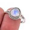 Кольцо из серебра 925 пробы с натуральным радужным лунным камнем, размер 9 Z5D22