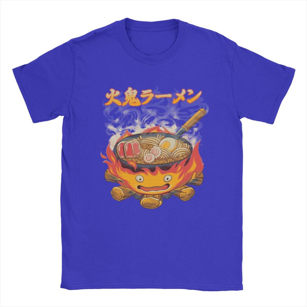 Мужские футболки Howled Ramen Movings Fire Demon Castles, 100% хлопок, винтажные футболки с круглым вырезом, новое поступление футболок