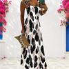 Women Plus Size Scoop Neck Strappy Sleeveless Pink Orange Printed A Line Long Maxi Dress